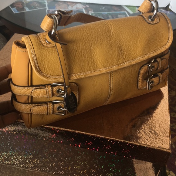 Franco Sarto Handbags - Franco Sarto Yellow Gold Purse Adjustable strap